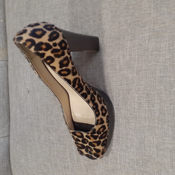 Micheal Michael Kors leopard open toe slipon  heel shoe size 7.5M - Picture 7 of 12